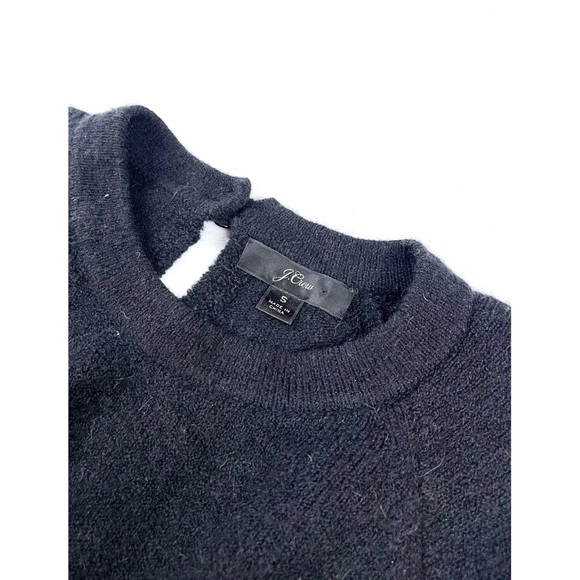 J. Crew Black Gathered Sweater Supersoft Alpaca Wool - Picture 3 of 4